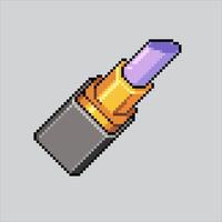 píxel Arte ilustración guerra lápiz labial. pixelado lápiz labial. lápiz labial belleza hacer arriba pixelado para el píxel Arte juego y icono para sitio web y juego. antiguo colegio retro vector