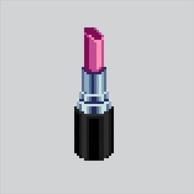 Pixel art illustration War Lipstick. Pixelated Lipstick. Lipstick beauty make up pixelated for the pixel art game and icon for website and game. old school retro.