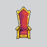 Pixel art illustration King throne. Pixelated Throne. Classic King Throne Chair pixelated for the pixel art game and icon for website and game. old school retro. vector