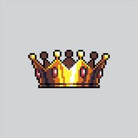 Pixel art illustration King Crown. Pixelated Crown. Classic King Crown pixelated for the pixel art game and icon for website and game. old school retro. vector