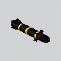 Pixel art illustration Missile. Pixelated Rocket. Military Missile Rocket pixelated for the pixel art game and icon for website and game. old school retro. vector