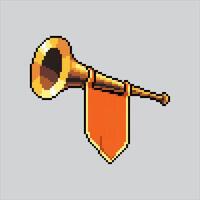 Pixel art illustration Trumpet. Pixelated Classic Trumpet. Classic Trumpet pixelated for the pixel art game and icon for website and game. old school retro. vector