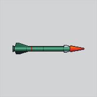 Pixel art illustration Missile. Pixelated Rocket. Military Missile Rocket pixelated for the pixel art game and icon for website and game. old school retro. vector