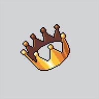 Pixel art illustration King Crown. Pixelated Crown. Classic King Crown pixelated for the pixel art game and icon for website and game. old school retro. vector