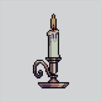 Pixel art illustration Candle. Pixelated Classic Candle. Classic Medieval Candle pixelated for the pixel art game and icon for website and game. old school retro. vector