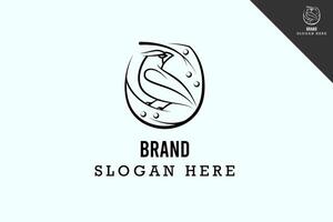 Bird logo template design. Modern and minimal logotype. Animal logo design illustration. Fit for brand, company, merch, icon, label, business. eps 10. vector