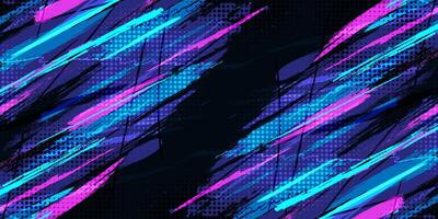 Abstract and Colorful Brush Background with Halftone Effect. Brush Stroke Illustration for Banner, Poster, or Sports Background. Scratch and Texture Elements For Design vector