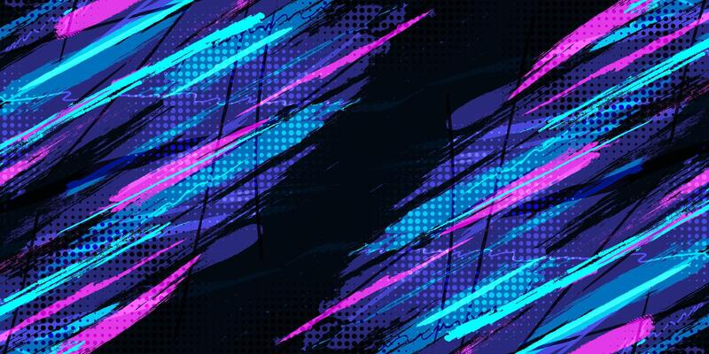 Abstract and Colorful Brush Background with Halftone Effect. Brush Stroke Illustration for Banner, Poster, or Sports Background. Scratch and Texture Elements For Design