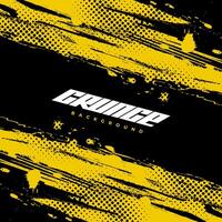Abstract Black and Yellow Dirty Grunge Background with Halftone Effect. Sports Background with Brush Stroke Illustration vector