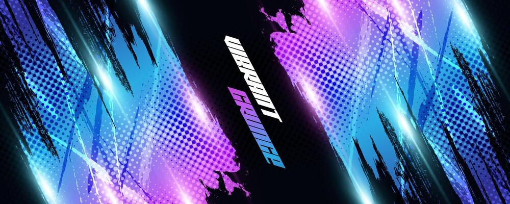 Colorful Gradient Brush Background with Halftone Effect. Grunge Sport Background with Brush Texture