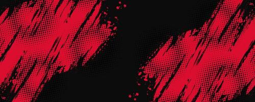 Abstract Red and Black Dirty Grunge Background with Halftone Effect. Sports Background with Brush Stroke Illustration vector