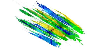 resumen grunge cepillo antecedentes con azul, verde y amarillo degradado colores y trama de semitonos efecto. Deportes antecedentes con puntos popular Arte estilo vector