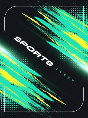Abstract Sport Cover or Poster Design with Brush Illustration. Template Design