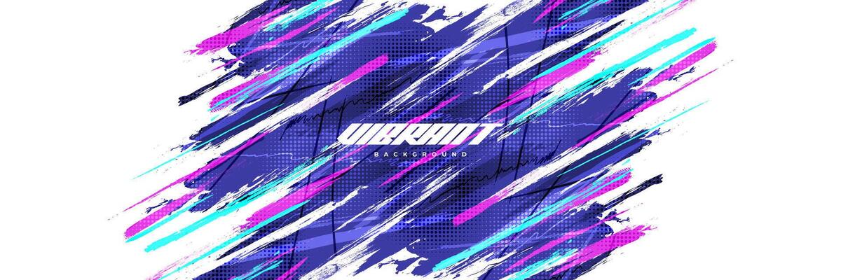 Abstract and Colorful Brush Background with Halftone Effect. Brush Stroke Illustration for Banner, Poster, or Sports Background. Scratch and Texture Elements For Design