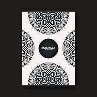 elegant white cover with mandala vector