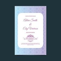 gradient retro wedding invitation template vector