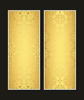 banner vertical dorado con patrón mínimo vector