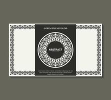 flat border circle pattern card design vector