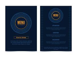 Menu Layout with ornamental Elements vector