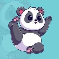 Cute panda doing yoga moves vector