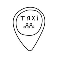 Taxi symbol in doodle style. vector