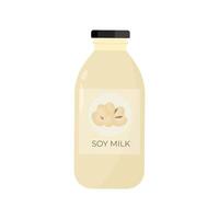 Logo illustration of Soy Milk in a bottle vector