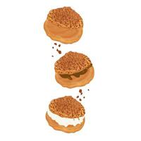 Illustration Logo Levitation crispy choux vector