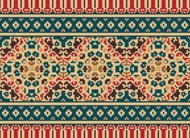 American ethnic native pattern.Traditional Navajo,Aztec,Apache,Southwest and Mexican style fabric pattern.Abstract motifs pattern.Design for fabric,clothing,blanket,carpet,woven,wrap,decoration vector