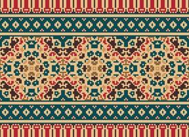 American ethnic native pattern.Traditional Navajo,Aztec,Apache,Southwest and Mexican style fabric pattern.Abstract motifs pattern.Design for fabric,clothing,blanket,carpet,woven,wrap,decoration vector