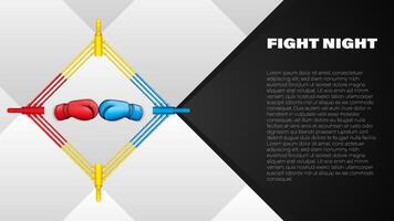 boxeo anillo, parte superior vista, ilustración vector