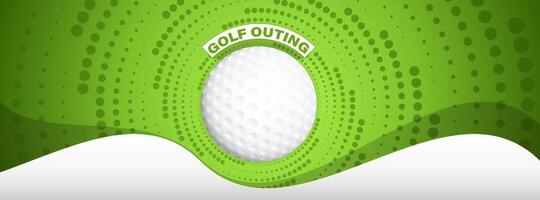 Golf outing banner with golf ball, illustration vector