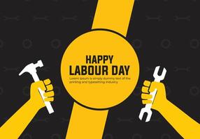 labor día celebracion antecedentes con herramientas en plano estilo vector