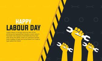 Labour Day celebration background with tools in flat style vector