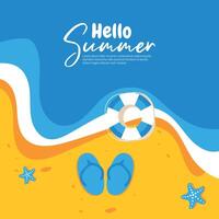 Summer season celebration flat background vector