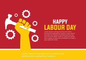 labor día celebracion antecedentes con herramientas en plano estilo vector