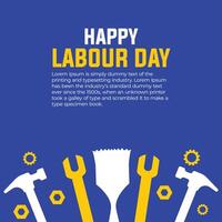 Labour Day celebration background with tools in flat style vector