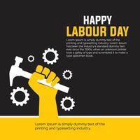 Labour Day celebration background with tools in flat style vector