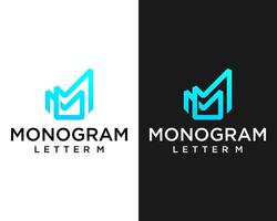 Letter M monogram business company logo design. vector