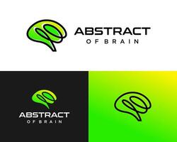 Simple clean geometric lines of abstract brain school education logo design. vector