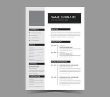 CV template or modern resume and design. vector