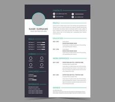 CV template or modern resume and design. vector