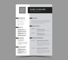 CV template or modern resume and design. vector