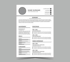 CV modelo o moderno currículum y diseño. vector