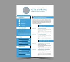 CV template or modern resume and design. vector