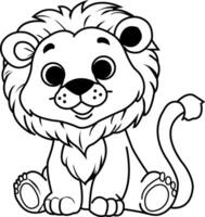 black line art animals suitable for colouring book for childeren education vector