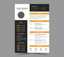 CV template or modern resume and design. vector