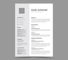 CV template or modern resume and design. vector