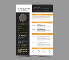 CV template or modern resume and design. vector
