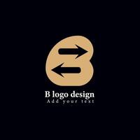 letter B and arrow logo vector