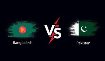 Bangladesh vs Pakistan international cricket flag badge design on Indian skyline background for the final World Cup. EPS for sports match template or banner in illustration. vector